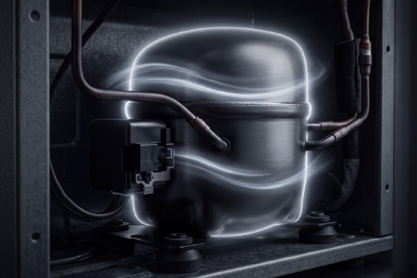 Illustration of an inverter compressor inside a fridge freezer